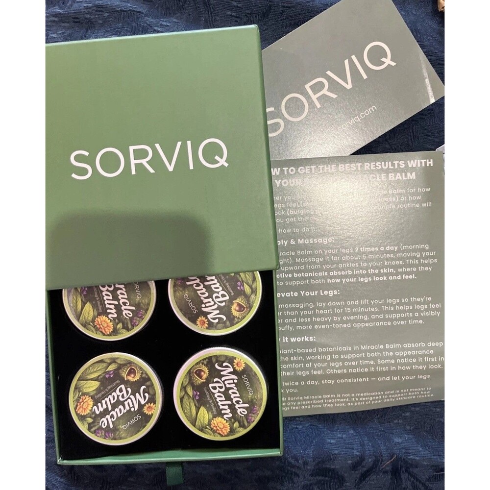 4 Pack Official Sovriq Miracle Balm for Varicose Veins, Natural Miracle Balm